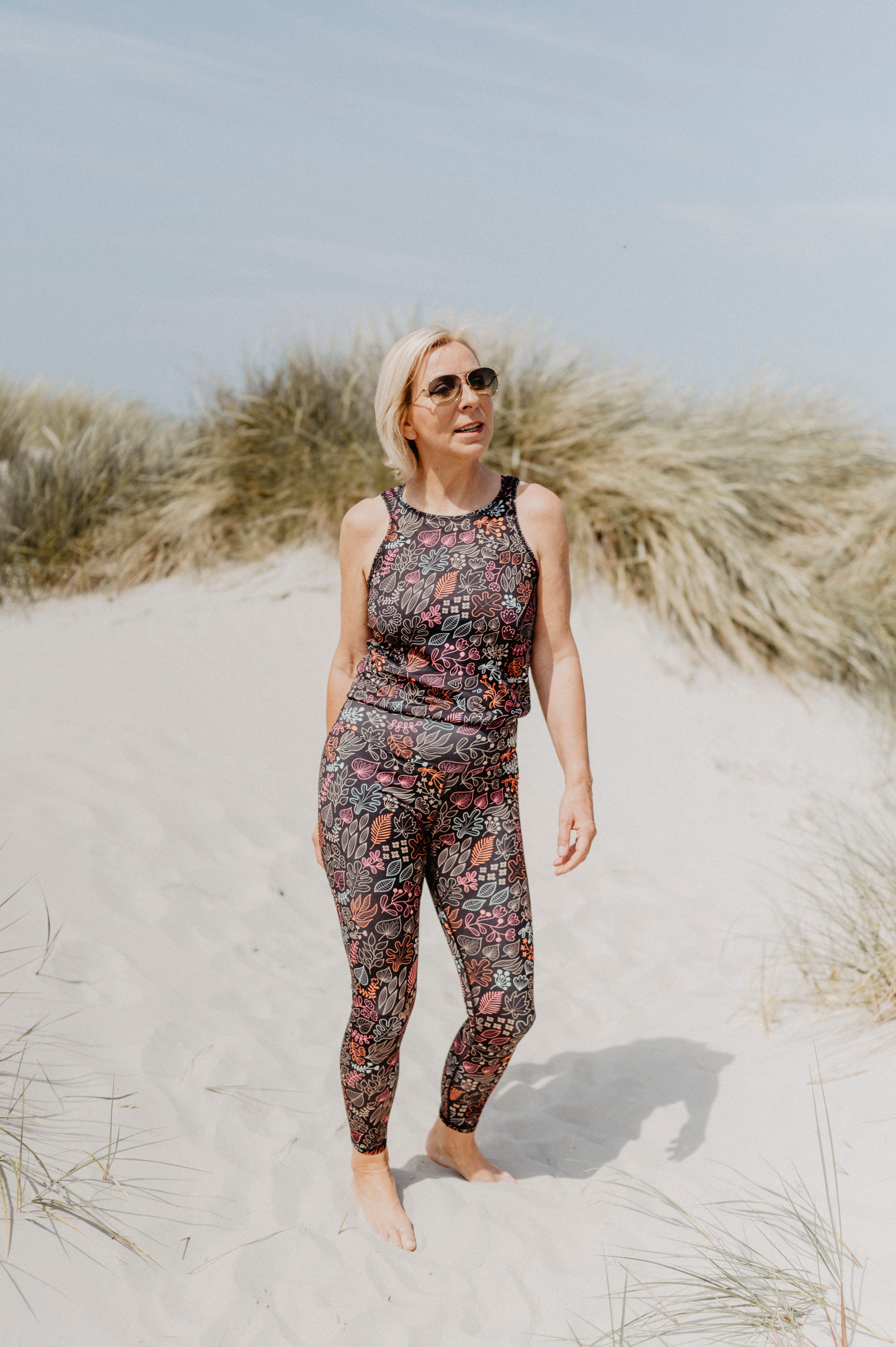 Jumpsuit Active Leaves Pink