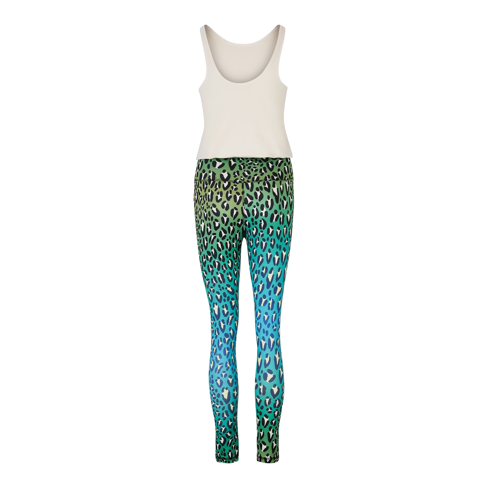 Konekto Jumpsuit Active SafariGruen mit Cream Bio Jersey