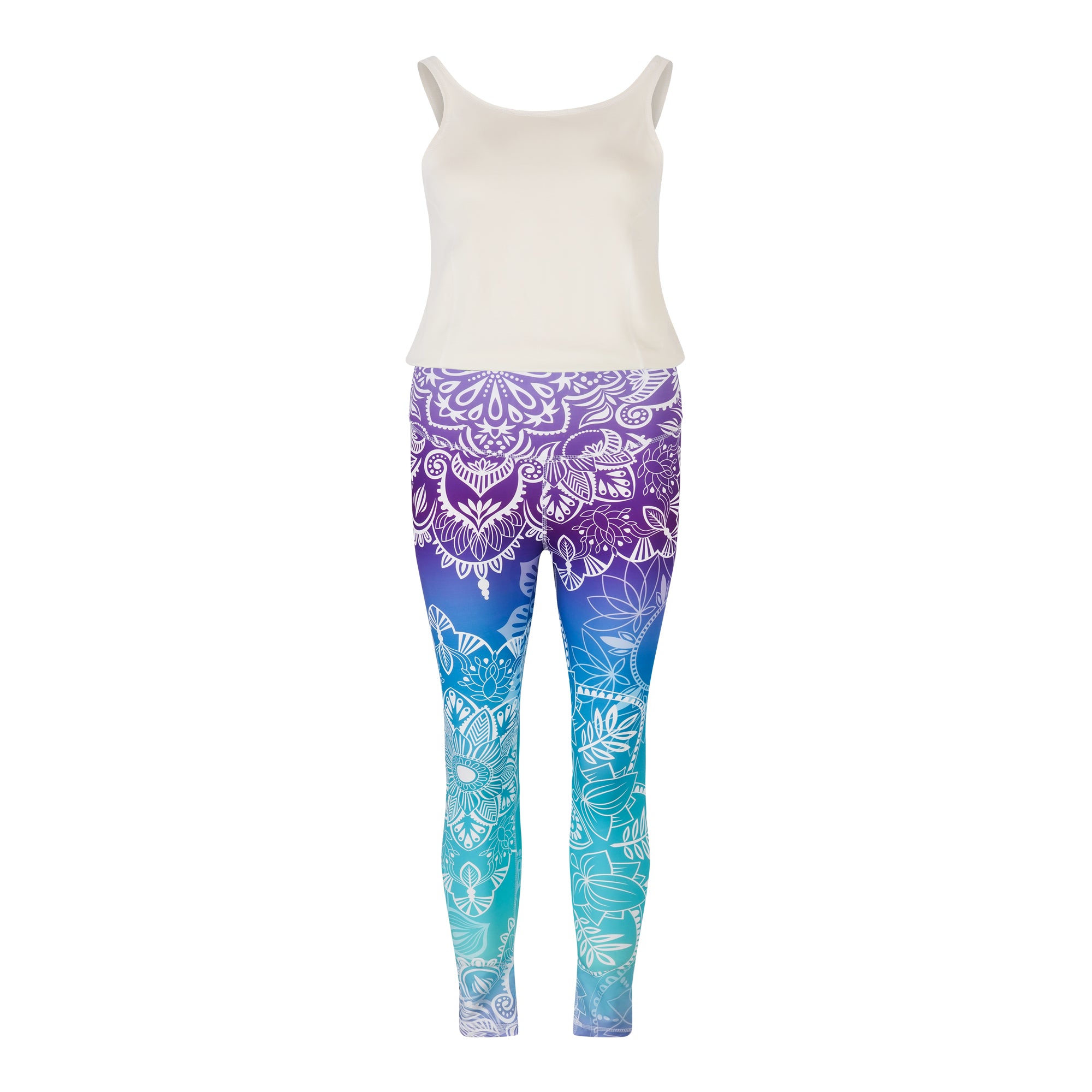 Jumpsuit Active Aqua Circle mit Cream Bio Jersey