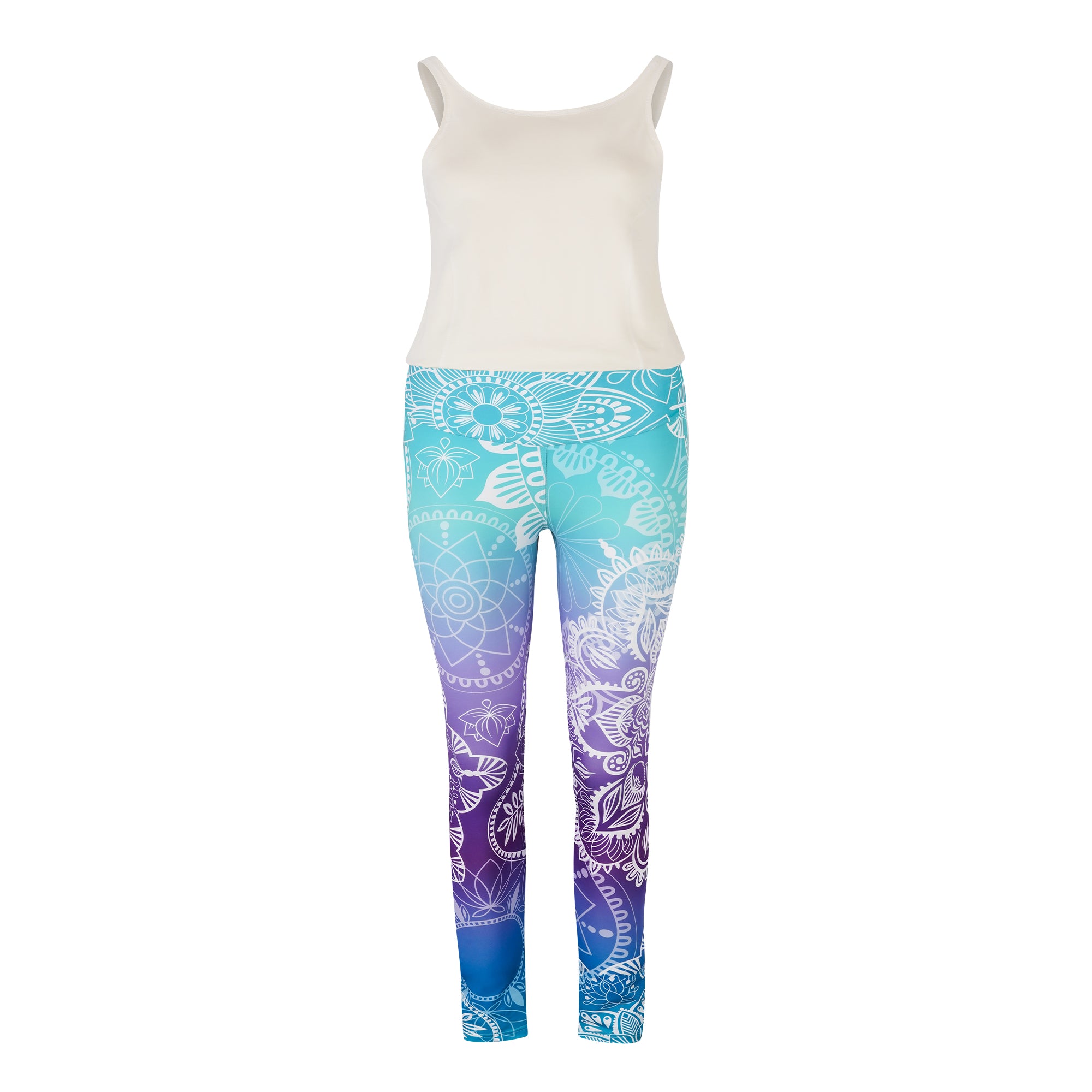 Jumpsuit Active Aqua Circle mit Cream Bio Jersey
